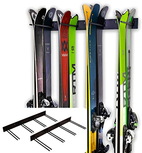 StoreYourBoard Ski-Wandhalterung, 2er-Pack für 16 Paar Skihalterungen für Heim- und Garagenskier aus Stahl
