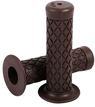 Motorrad Griffe 22Mm - Motorrad Griffe Motorrad Lenkergriffe 22Mm 7/8 Universal Vintage Weichgummi Lenker Handgriffe Soft Rubber Lenkergummi Ersatz Für Motorrad (Dunkelbraun)