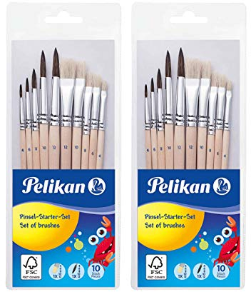 Pelikan - Pinsel-Set für Anfänger, 10 Stück (2 Packungen)