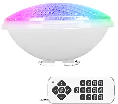Kingwei RGBW Luz de Piscina 40W Luces LED para Piscina PAR56 Iluminación de piscinas con Control Remoto 12V AC/DC Impermeable IP68 Luces de piscina