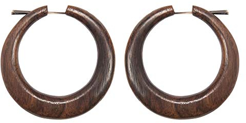 81stgeneration Naturholz 5 cm Braune Grosse Dicke Klobige Stock Creolen Ohrringe für Damen