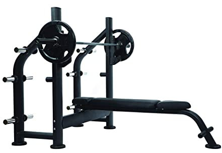 AMAYA SPORT Olympic Flat Bench, Power Cage für Bankdrücken, Gewichtheben oder Kniebeugen, kompakter Stahl-Käfig, robust und sicher