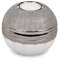 formano Teelichtleuchte Windlicht Kerzenhalter Rund Keramik Weiß-Silber D.10cm