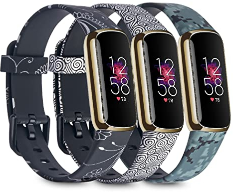 Baaletc Armband Kompatibel mit Fitbit Luxe Armband für Damen Herren,Klassisches Silikon TPU Armbänder Sport Verstellbares Ersatzarmband für Fitbit Luxe Uhrenarmband