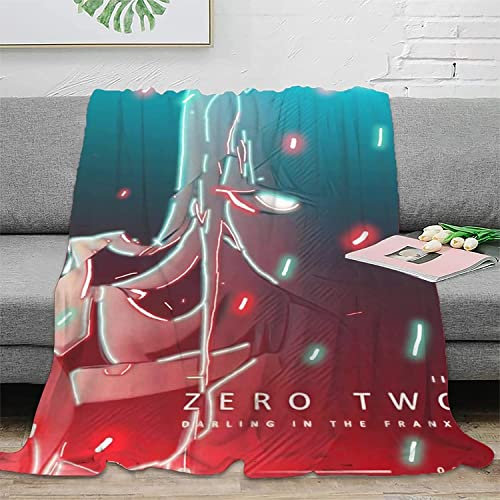 DARLING in the FRANXX Zero Two Anime 3D-Digitaldruck Flanell Ultraweiche Micro-Fleece-Decke Pflegeleicht