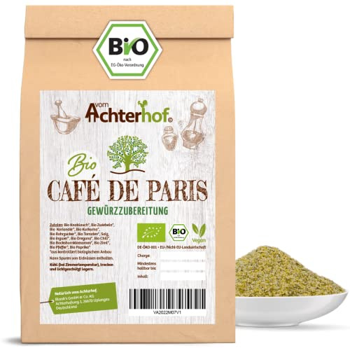 Café de Paris Gewürzzubereitung Bio 100g | einmalige Geschmacksnote | aus 13 Kräutern und Gewürzen | ideal für Café de Paris Butter oder Sauce | vom Achterhof