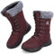 Csgkag Stivali da Neve Uomo Donna Scarpe Invernali Stringate Stivaletti Fodera Caldi Stivaletti Casual Outdoor Antiscivolo Scarponi Trekking,Rosso,EU41