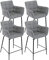 chairus Barhocker 4er Set Barstuhl mit Fußstütze Küche Thekenhocker Modern Frühstück Hochhocker mit Lehne Bistrohocker Esszimmer (Grau-4)