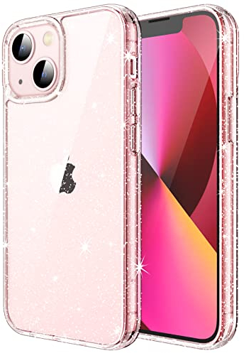 JETech Glitter Case for iPhone 13 6.1-Inch, Bling Sparkle Shockproof Phone Bumper Cover, Cute Sparkly for Women and Girls (Clear)