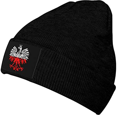 Cuffed Plain Hat Polnische Flagge Weißer Adler Beunruhigt Thermo Strickmütze Unisex Schädel Cap Leichte Strickmützen Für Sports Skifahren Damen