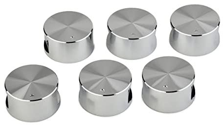 RANRAO 6PCS Cooker Knobs, Gas Stove Knob Aluminum Range Oven Knobs Cooker Metal Button Gas Cooktop Handle Kitchen Accessories