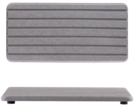 NiuYichee 2 Stück wasserabsorbierende Kieselstein-Untersetzer, rechteckig, gerilltes Design, der für Handseifen, Pflanzen und Toilettenartikel im modernen Zuhause verwendet Wird