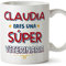 MUGFFINS Tazas Personalizadas para VETERINARIA mujer - En Español - Eres Súper - 11 oz / 330 ml - Regalo Personalizable original y divertido