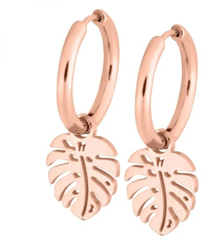 Wildcat Ohrringe Little Monstera Leaf Hoops Roségold onesize
