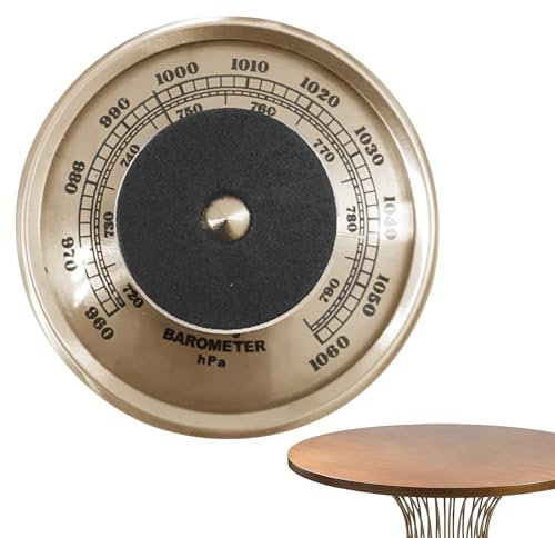 Quzente Barometer - Traditional Barometer With Temperature And | Air Pressure Gauge For Indoor, 70mm Gauge Indicator Temperature And Monitor