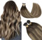 GOO GOO Extensions Echthaar Bondings, Echthaar Extensions Bondings, 40cm 50g 100 Strähnen Bonding Extensions Echthaar, I Tip Cold Fusion Haarverlängerung Echthaar, 4/26/4 Schokobraun bis Honigblond