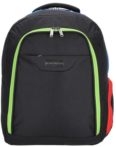 Kenorada Laptop Rucksack SoftLITE 17 | praktischer Laptoprucksack mit Fach bis 17 | mit Außen- und Steckfächern | ideal für Job, Schule oder Uni (Bunte Ecken, Laptop Rucksack 17)