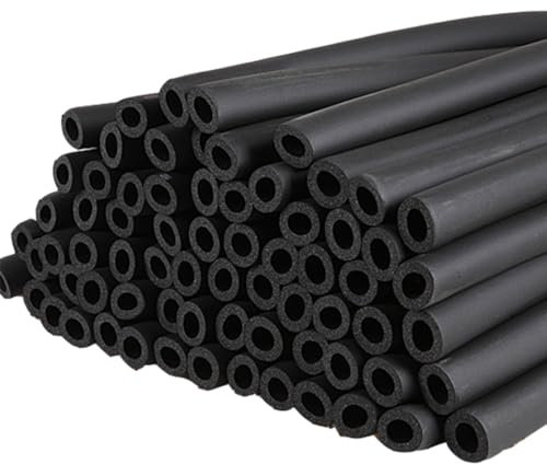 Isolierung Rohr 32MM/48MM/76MM ID × 25MM T × 1.8M L Rohr Isolierung Feuerfest Frostschutzmittel Warm- und Kaltwasserleitungen Klimaanlagen Schwarz Rohrisolierung(Größe:ID: 32mm x T: 15mmx L: 1.8m 1Pcs