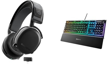 SteelSeries Arctis 7+ - Wireless Gaming-Headset - Verlustfreie 2,4 GHz-Verbindung & Apex 3 - Gaming Tastatur - 10-Zonen RGB-Beleuchtung