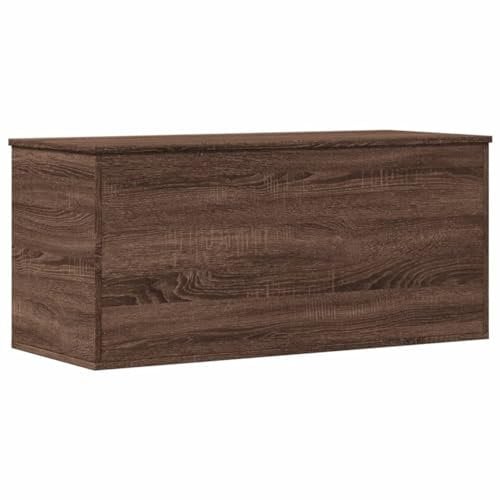 vidaXL Engineered Wood Storage Box Blanket Chest in Brown Oak - Multipurpose Organiser for Living Space
