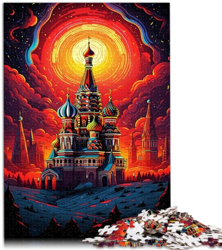 1000-teiliges Puzzlespiel, Rotes Quadrat Russlands, Holzpuzzle für Erwachsene und Kinder, Heimdekorationspuzzle, Größe: 50 x 75 cm