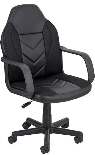 Baroni Home Sedia da Gaming in Acciaio e Soft Foam, Poltrona da Gioco Ergonomica con Ruote Girevoli e Altezza Regolabile, Sedia da Scrivania per Adulti Facile da Montare, 56x50x106 cm, Nero