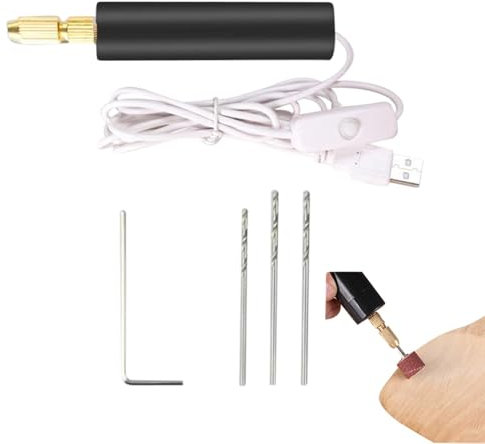 Taladro manual eléctrico, herramientas recargables para arte de resina, taladro portátil, herramienta de resina de taladro manual de 10 W, multiusos para hacer joyas