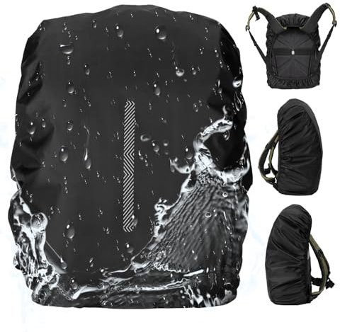 K&F Concept Regenschutz Rucksack(15-25L) mit Reflexstreifen, wasserdichte Regenhülle Regen Abdeckung für Digitalkamera Kamerarucksack, Rucksack Cover für Wandern, Camping, Radfahren