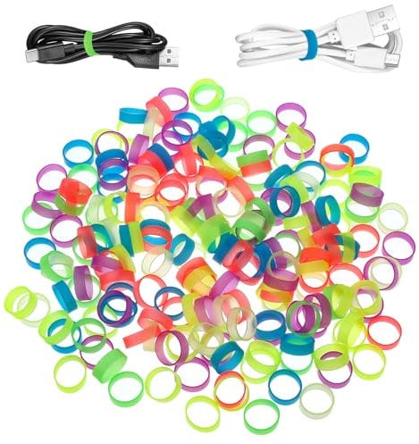 200 Stück Silikon-Gummibänder, rutschfeste kleine Gummibänder, wiederverwendbare Gummiringe und dicke Gummibänder für Schule, Zuhause oder Büro, elastischer Ring