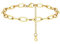 PROSTEEL Chaîne Cheville Femme Plaqué Or 14K, Bracelet de Cheville Ajustable à Maille Trombone de 6mm, Longueur de 22+5cm