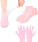 Set di 2 paia di guanti idratanti in silicone, antiscivolo, morbidi calzini in gel per spa, ammorbidiscono i piedi e la pelle screpolata, calzini da donna per pedicure e spa, per ammorbidire i piedi e
