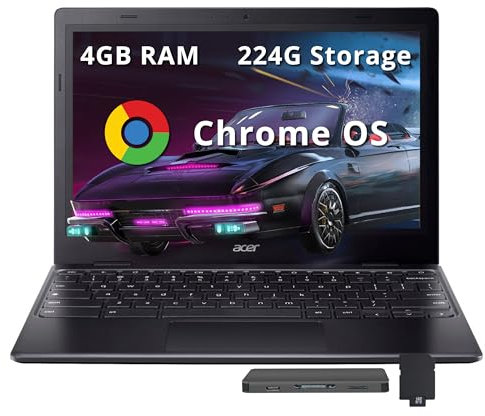 acer Chromebook 311 11.6 HD Laptop, Intel Celeron N4500, 4GB RAM, 224GB Storage (64GB eMMC + 160GB Docking Station Set), Intel UHD Graphics, Wi-Fi 5, Webcam, Chrome OS, Black