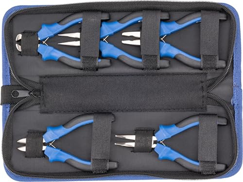 Condor Werkzeug 1495 | Elektronikzangen-Satz 5-teilig | selbstöffnend | Vornschneider | Seitenschneider | Telefonzange gerade + gebogen | Kombinationszange Profi Werkzeug für Werkstatt und Heimwerker