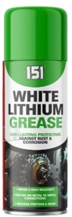 GSV Essentials 151 White Lithium Grease Spray, Multi-Purpose Lubricant Aerosol for Hinges, Gears, Bearings, Rust & Corrosion Protection, Water & Heat Resistant, Indoor/Outdoor Use, 400ml (1 Pcs)
