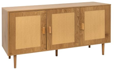 Riess Ambiente Sideboard Vienna - 120cm - Natur - Rattan mit Stauraum | Hohe Belastbarkeit, pflegeleichte Oberfläche, Deko-Vase, hoher Komfort, modernes Design, Polyrattan