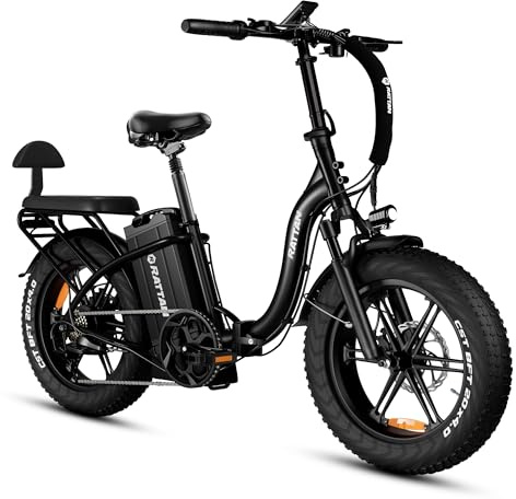 Rattan LM/LF Ultra Bicicleta Eléctrica Plegable, Batería 48V 40,5Ah/13Ah, Autonomía 195/105 km, 2 Plazas, Frenos Hidráulicos, 7 Velocidades (LF(Step Through), Black - 40.5AH)