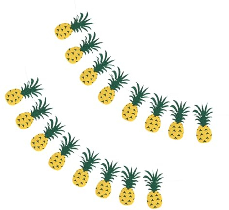 FELTECHELECTR 2 Stück Filz Hawaii Partybanner mit Ananas Motiven Sommerliche Girlande für Hawaii Partys und Foto Requisiten Farbenfrohes Dekorationsbanner für Indoor und Outdoor
