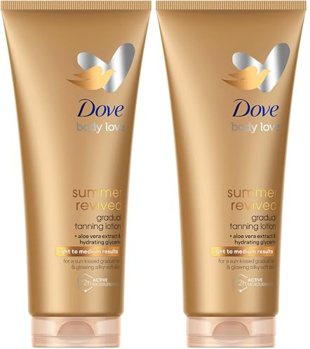 Dove Dove Summer Revived Selbstbräunende Körperlotion für helle bis mittlere Hauttöne, 200 ml (Packung mit 2)