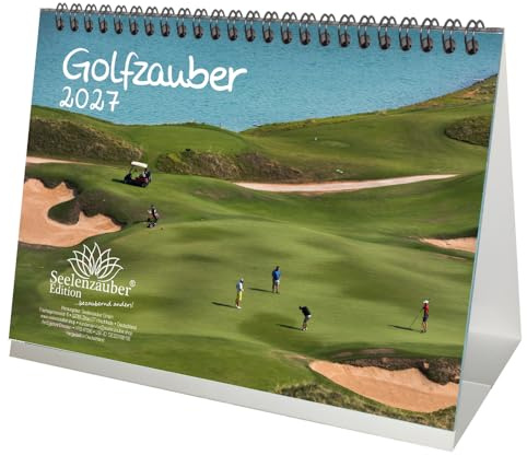Golfzauber DIN A5 Tischkalender für 2027 Golf und golfen - Seelenzauber
