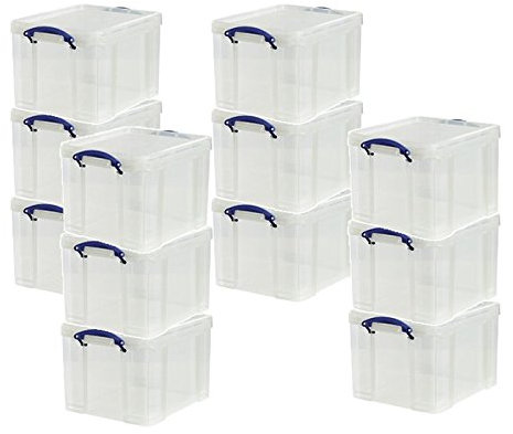 12 x Really Useful 35 Litre Plastic Storage Box, MEGA-DEAL, Pack of 12 Boxes
