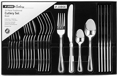 Judge 24 Piece Beaded Cutlery Set 18/10 Stainless Steel Boxed 25 Year Guarantee