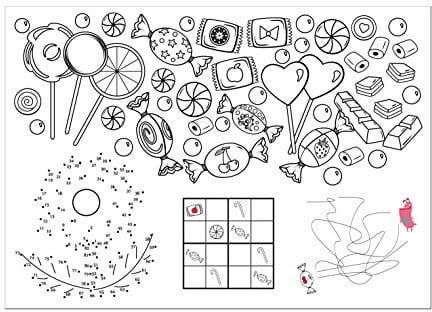 Nastami 10 Platzsets zum Ausmalen, Platzset Kinder, Platzset ausmalen beidseitig Bedruckt