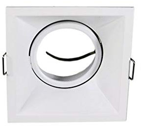 Porta faretto da incasso quadrato per cartongesso orientabile supporto per faretti gu10 portafaretto foro 82 mm bianco P14-gu10-b E21