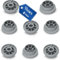 VIOKS Lot de 8 roulettes de rechange universelles pour panier de lave-vaisselle Bosch 00165314 - Diamètre : 36 mm - Pour panier de lave-vaisselle Bosch, Siemens, Neff