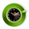 FLEXISTYLE Moderne Küchen Wanduhr Tasse Perfetta, Grün, Acrylglas, UV-Druck, Made in EU