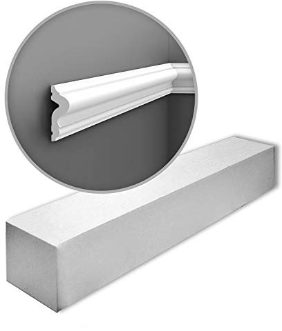 Orac Wandleisten PX175-box-10 200 cm x 1,7 cm x 5 cm aus extrudiertem Polystyrol (HDPS) vorgrundiert 10 Leisten / 20 m