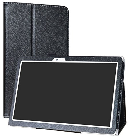LiuShan Kompatibel mit Teclast T10 Tablet /T20 4G hülle,Folding PU Leder Tasche Hülle Case mit Ständer für 10.1 Teclast T10 Tablet /T20 4G Android Tablet (Nicht fit Teclast X10),Schwarz