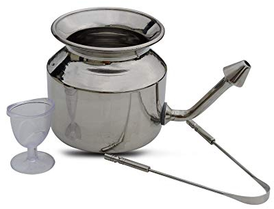 Ancient Impex Kit De Nettoyage Personnel Avec Pot Neti En Acier Inoxydable Pour Nettoyer La Langue Et Laver Les Yeux