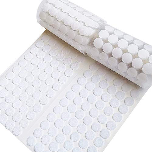 Self Adhesive Dot, 1000pcs Hook and Loop Dots Strong Adhesive 0.59 Diameter Sticky Back Coins Nylon Coins, Waterproof Sticky Glue Coins Tapes for Classroom Office Home Craft Party DIY