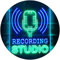 ADVPRO Recording Studio Microphone On Air Dual Color LED Barlicht Neonlicht Lichtwerbung Neon Sign Grün & blau 210 x 300mm st6s23-i3519-gb